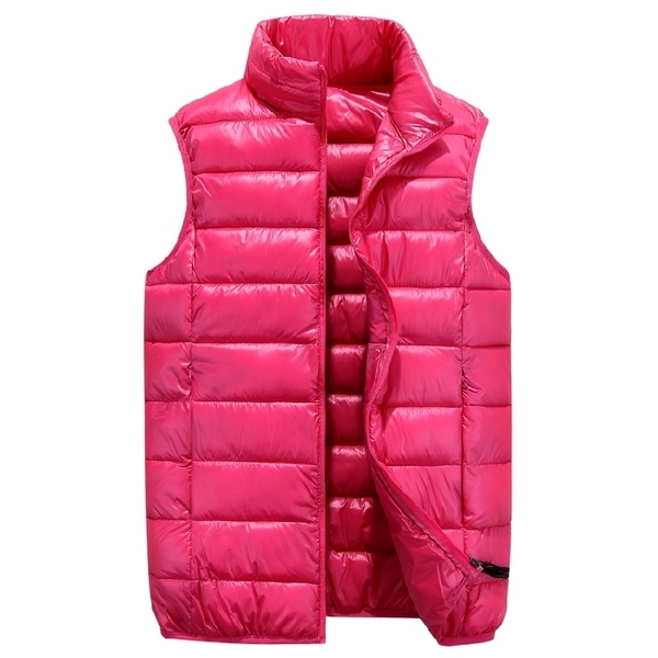 Дебели зимни елеци за мъже и жени в различни цветове - розови, червени, зелени, черни без качулка