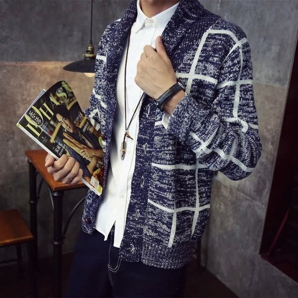 Мъжка дебела жилетка тип Слим в тъмносив и светлосив цвят