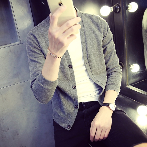 Тънка мъжка жилетка в червен, черен, светлосив и тъмносив цвят