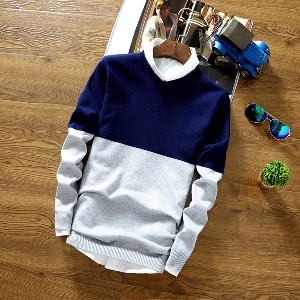 Αντρικό πουλόβερ  με O-λαιμό σε διάφορες διακοσμήσεις και χρώματα