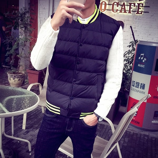 Мъжки дебели елеци с копчета - бели, сини, сиви модерни