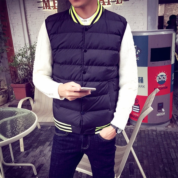 Мъжки дебели елеци с копчета - бели, сини, сиви модерни