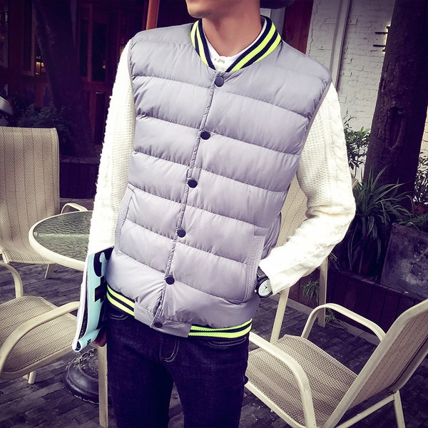 Мъжки дебели елеци с копчета - бели, сини, сиви модерни