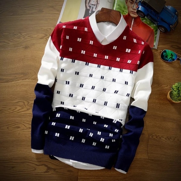 Мъжки пуловер в различни цветове и шарки - 4 модела