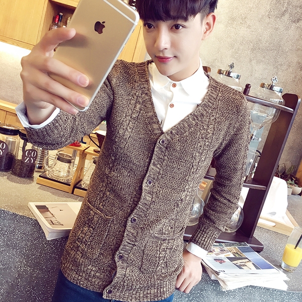 Мъжка жилетка с V-образно деколте тип Слим