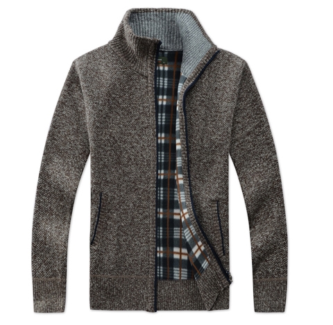 Плътни мъжки жилетки с висока яка в шест цвята - виненочервен различни нюанси от сиво към черно