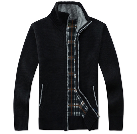 Плътни мъжки жилетки с висока яка в шест цвята - виненочервен различни нюанси от сиво към черно