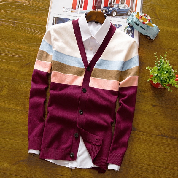 Свежа мъжка тънка жилетка с V-образно деколте