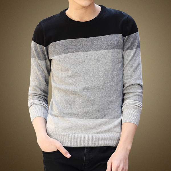 Тънък слим пуловер за мъже в 3 цветови гами