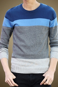 Тънък слим пуловер за мъже в 3 цветови гами