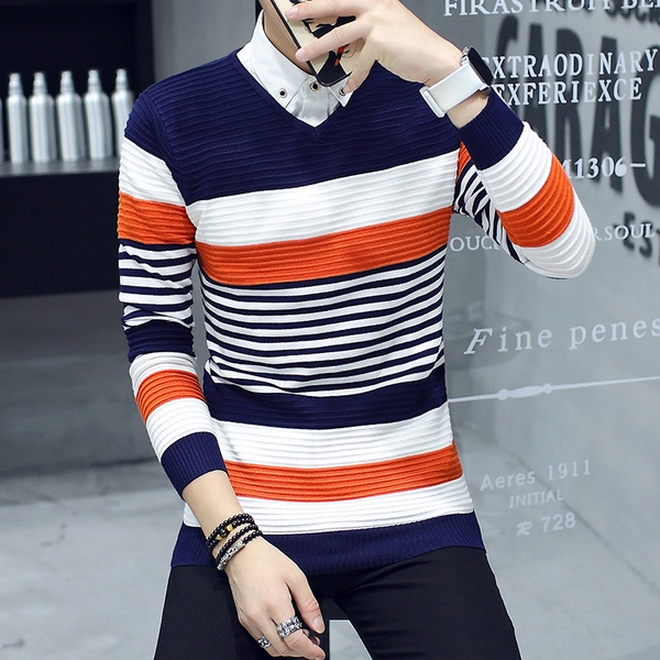 Мъжки пуловер в различни свежи цветове