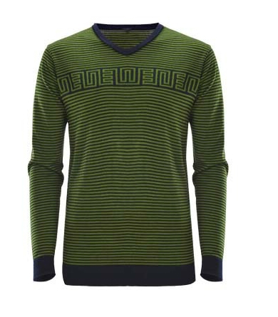 Мъжки пуловер в кафяв и зелен цвят