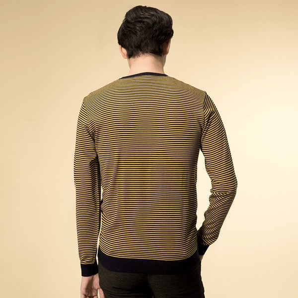 Мъжки пуловер в кафяв и зелен цвят