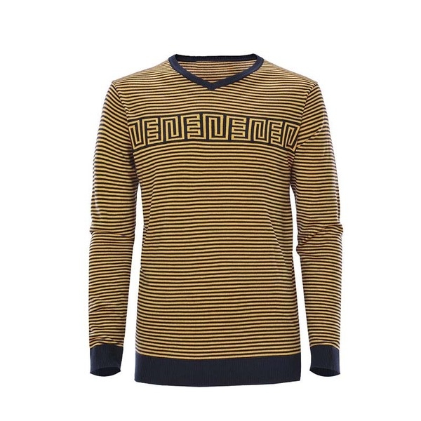 Мъжки пуловер в кафяв и зелен цвят