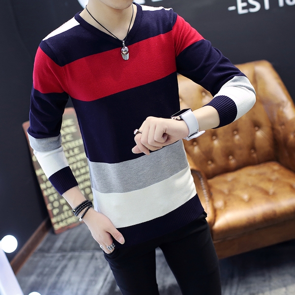 Мъжки пуловер в най-различни цветове тип Слим