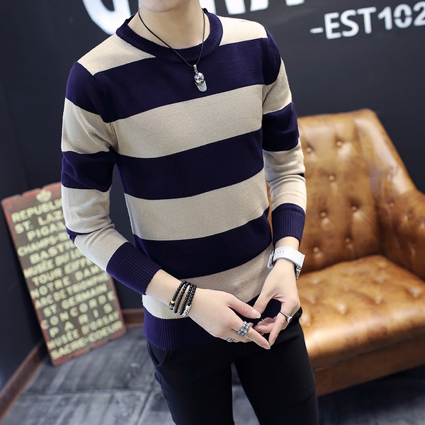 Мъжки пуловер в най-различни цветове тип Слим