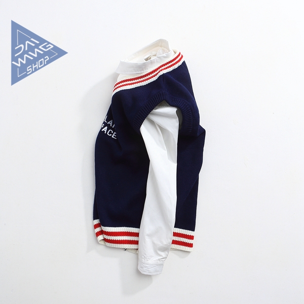 Мъжка жилетка в сив, черен и тъмносин цвят