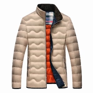 Дебели зимни якета за мъже в пет цвята, с пълнеж от гъши пух - Слим. 