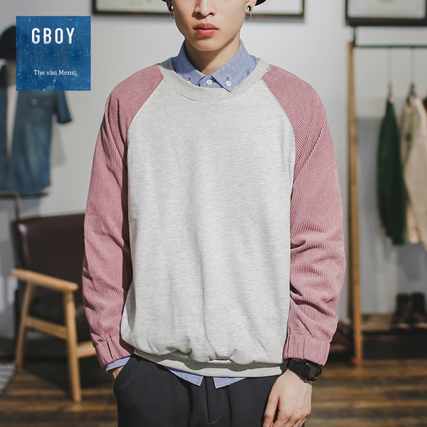 Αντρικές  Μπλούζες   για το  φθινόπωρο με ροζ, κίτρινο και γκρι μανίκια