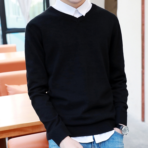 Есенно-зимни мъжки пуловери от финна вълна сиви, виненочервени, жълти, бели, черни, зелени