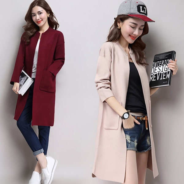 Παλτά φθινόπωρο γυναικών σε 6 χρώματα με μεγάλες τσέπες