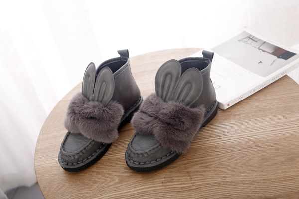 Γυναικείες χειμερινές βελούδινες μπότες με αυτιά 