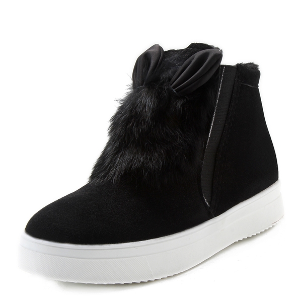 Ζεστές γυναικείες μπότες σε γκρι, μαύρο και λεοπάρδαλη χρώμα με αυτιά κουνελιών