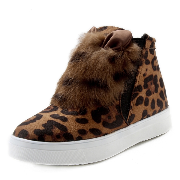 Ζεστές γυναικείες μπότες σε γκρι, μαύρο και λεοπάρδαλη χρώμα με αυτιά κουνελιών