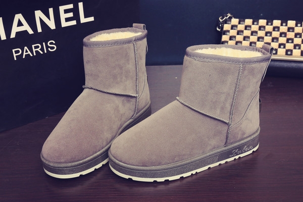 Топли дамски боти в сив, черен, червен и светлосин цвят