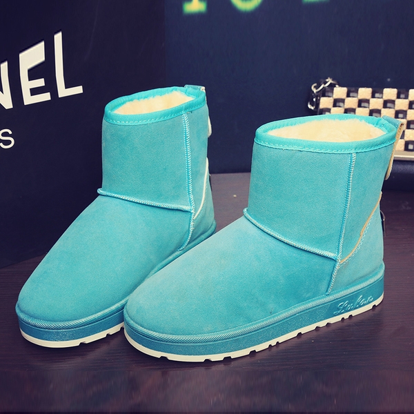 Топли дамски боти в сив, черен, червен и светлосин цвят