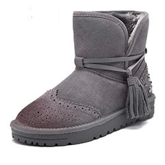 Стилни топли дамски боти в черен, кафяв и сив цвят