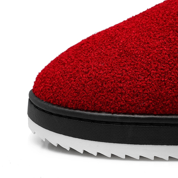 Дебели дамски боти в черен и червен цвят с панда