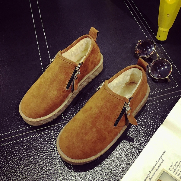 Γυναικείες ζεστές μπότες με φερμουάρ σε μαύρο, καφέ και γκρι