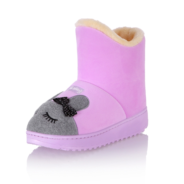 Γυναικείες  μπότες με λαγουδάκι σε ροζ χρώμα