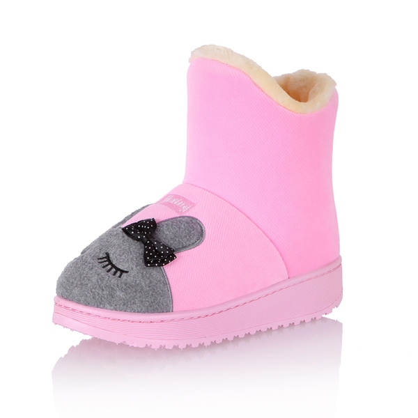 Γυναικείες  μπότες με λαγουδάκι σε ροζ χρώμα