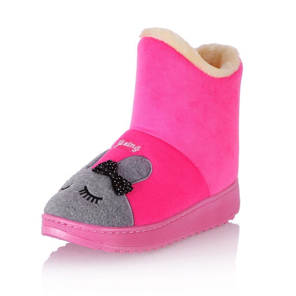 Γυναικείες  μπότες με λαγουδάκι σε ροζ χρώμα