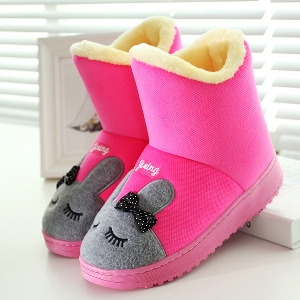 Γυναικείες  μπότες με λαγουδάκι σε ροζ χρώμα