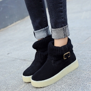 Γυναικείες  ζεστές μπότες με μεταλικό στοιχείο  σε μαύρο, γκρι και μπεζ  χρώμα