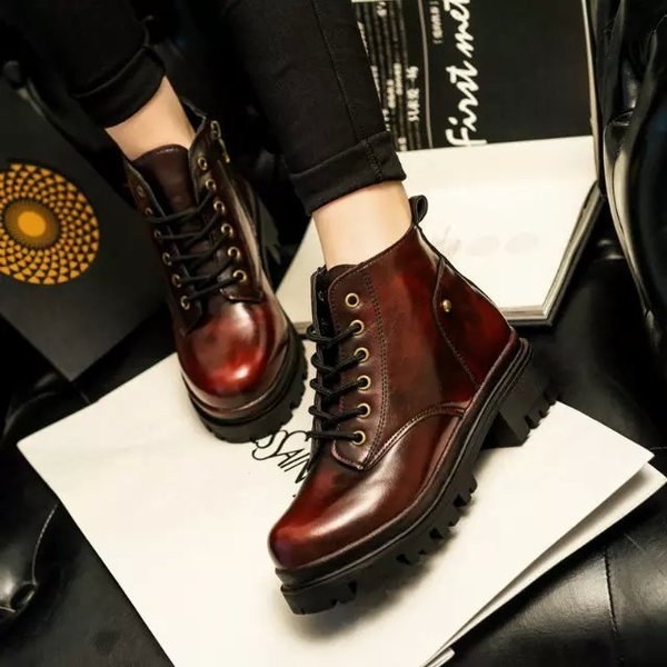 Британски стил ретро боти за дамите с дебела подметка