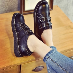 Παπούτσια Velcro με μαύρο και καφέ δερματίνη