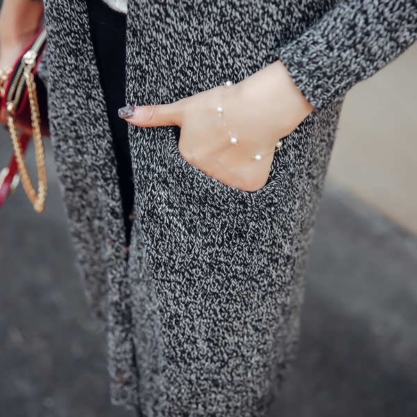 Καθημερινή ζακέτα, κομψή  γκρι με κόκκινο φιλί στο πίσω μέρος