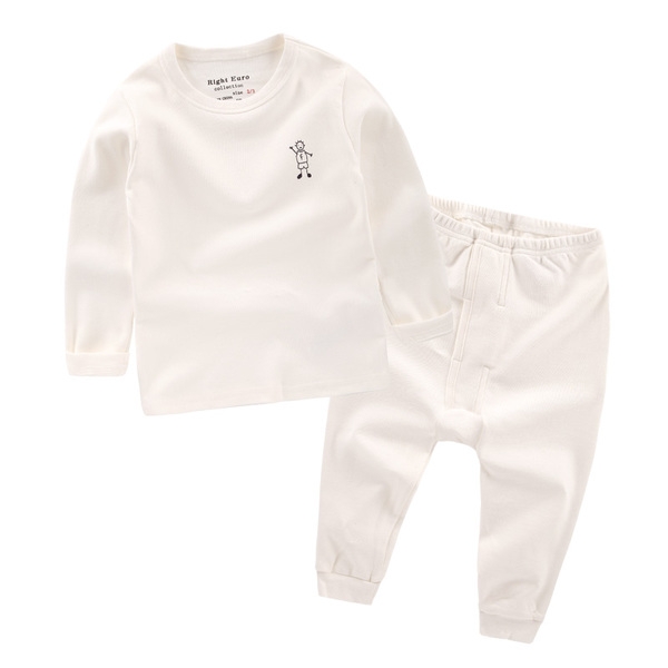 Παιδικό  βαμβακερό σετ για το χειμώνα  και την άνοιξη  και το φθινόπωρο σε τρία χρώματα λευκό γκρι και μπλε και δύο τεμαχίων μπλ