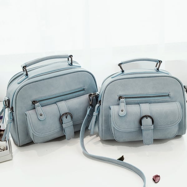 Дамски зимни ретро матирани чанти сиви розови цикламени топ модели в два размера