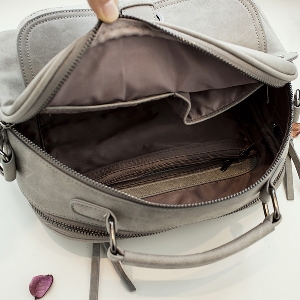 Дамски зимни ретро матирани чанти сиви розови цикламени топ модели в два размера