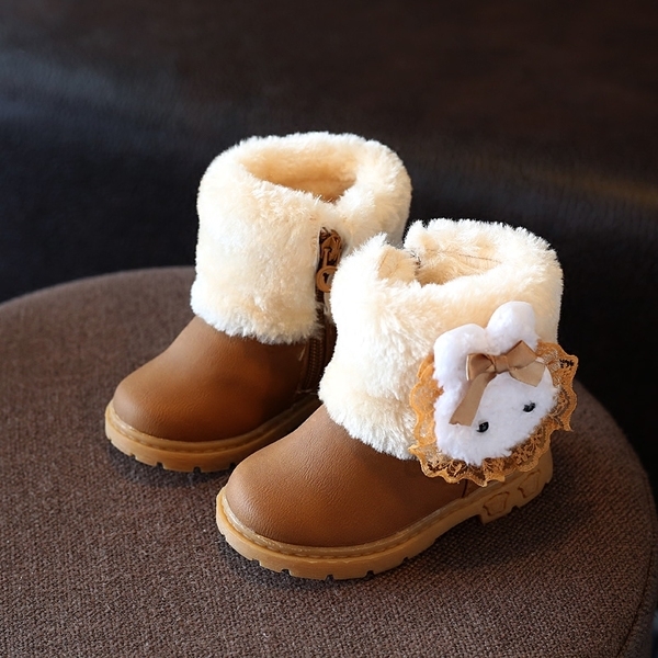 Детски зимни ботуши за момичета - кафяви, розови, цикламени 