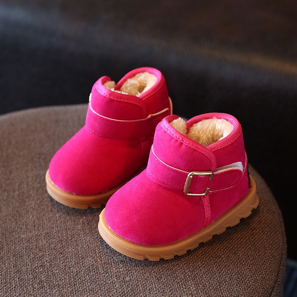 Детски зимни топли боти за момчета и момичета - черни кафяви и розови