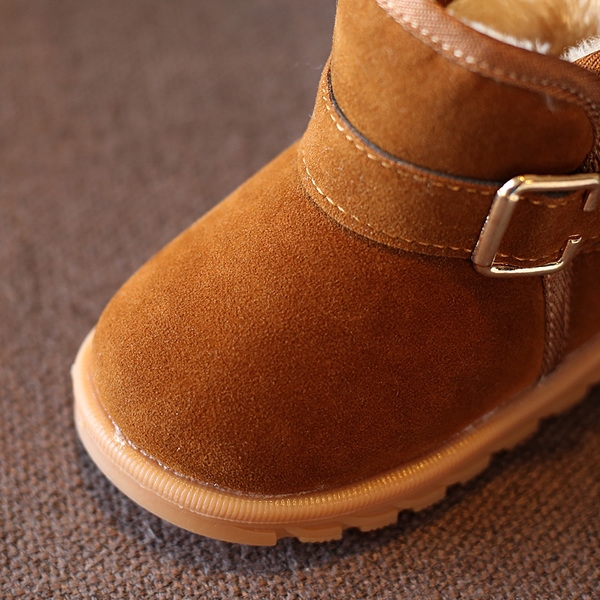 Детски зимни топли боти за момчета и момичета - черни кафяви и розови