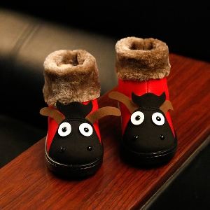 Зимни детски ботуши за момчета и момичета в три цвята - черен, кафяв, червен