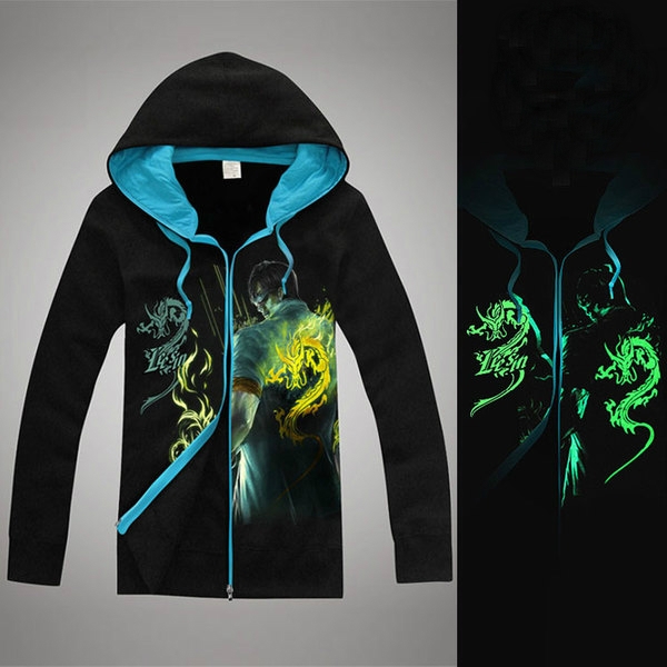 Уникален мъжки суичър в няколко модела на League of Legends светещ в тъмното с щампи на различни герои