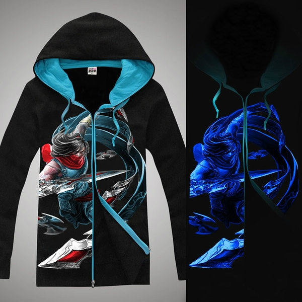 Уникален мъжки суичър в няколко модела на League of Legends светещ в тъмното с щампи на различни герои
